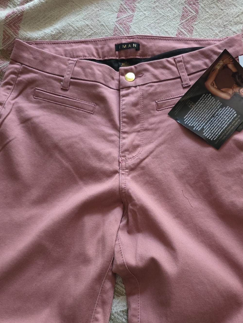 IMAN Dusty Rose Flat Front Jeans